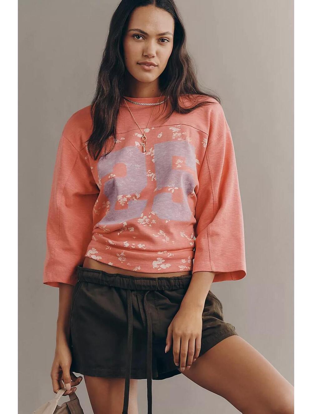 Pilcro 3/4 Sleeve Varsity Tee